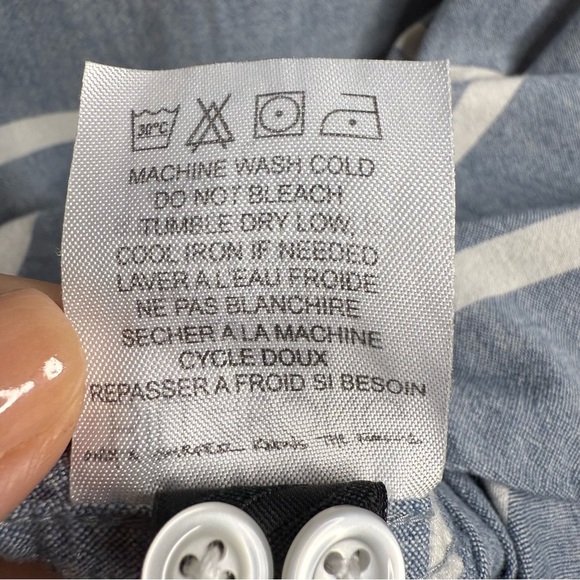 Billabong Blue White Casual Button Down Striped Shirt 100% Cotton Size Large GUC - Picture 8 of 8